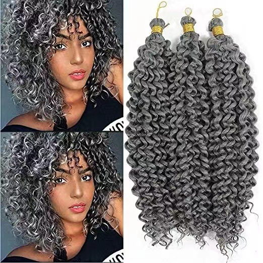 Aguas onduladas gradiente extensión de cabello onduladas agua cabello a granel fibra química europea y americana trenzada pelucina pequeña