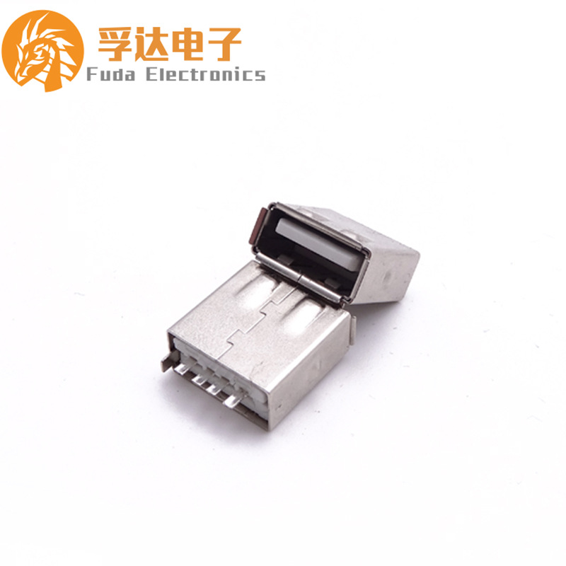 USB 2.0母座 USB焊线母座 带护套外壳 卷边全包白胶短体焊线式-阿里巴巴