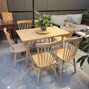 Living Room Solid Wood Dining Table and Chair Combination Household Restaurant Dining Table Modern Simple Size Machinable Design