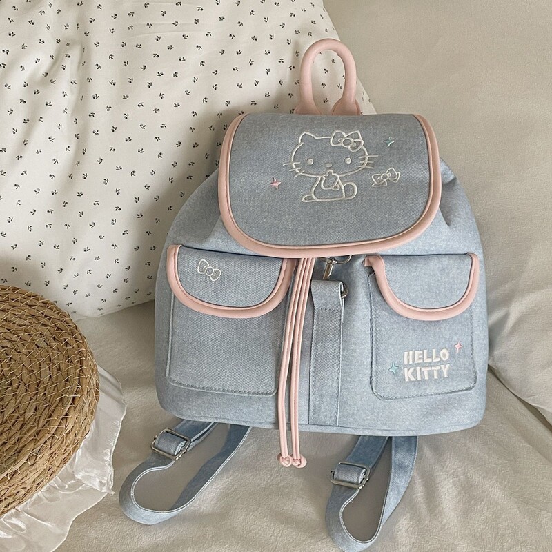 Sanrio officially licensed high aesthetic value ins-style Japanese and Korean HELLO KITTY backpack for girls