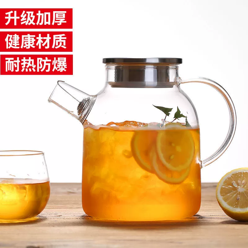 Glass teapot for home use, capacious set