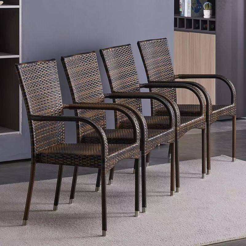 New Rattan Chair Office Dining Chair New High-Back Chair with Armrests Patio Dining Chair