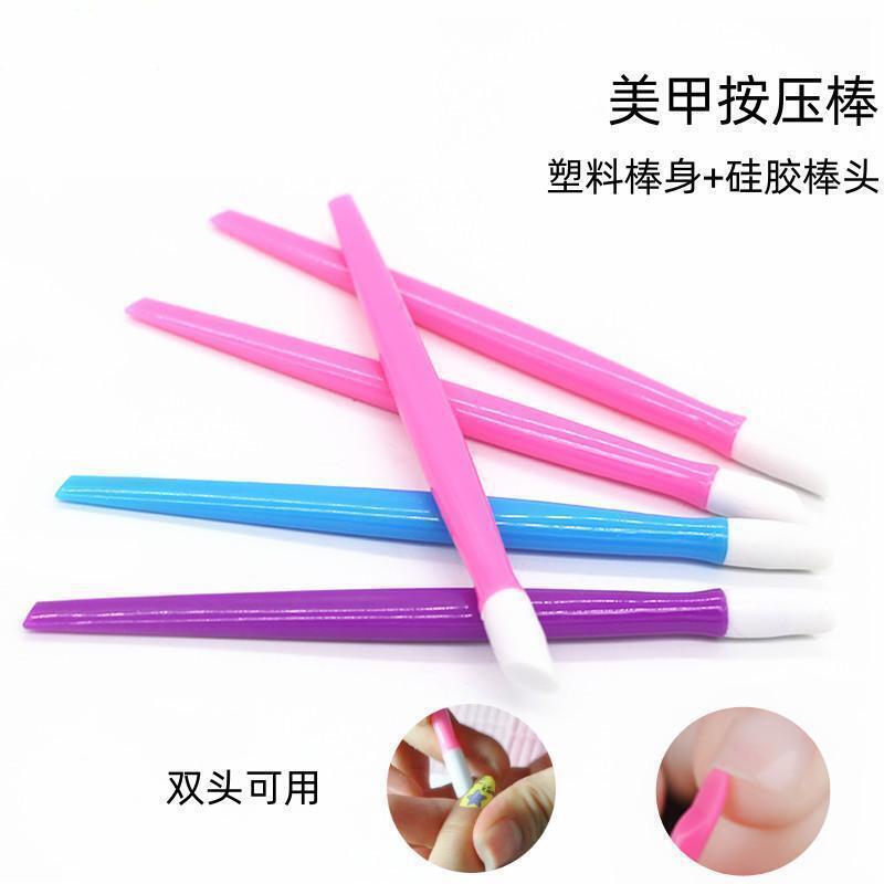 Nail pressing stick double-headed available nail cleaning stick plastic nail pick sticker pusher stick plastic dead skin pusher