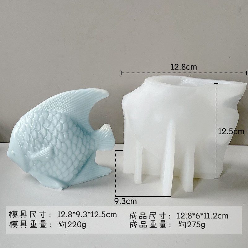 Creativa forma de pescado de silicona aromaterapia molde DIY cristal epoxi pescado decoraciones resina yeso herramienta abrasiva