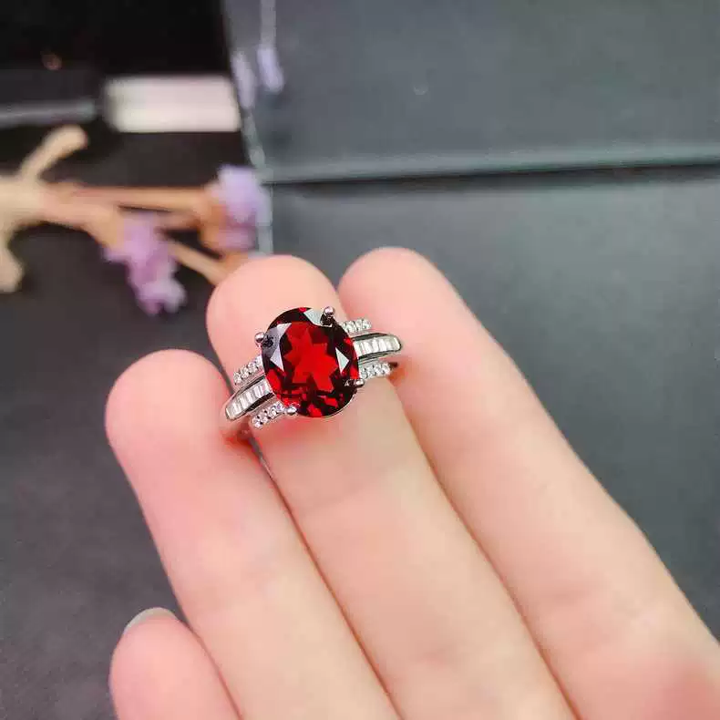 Милое Ruby кольцо с камнем граната из Мозамбика, подарок на день рождения