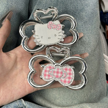 闪闪KT少女感猫咪双面抓夹高级感银色蝴蝶结鲨鱼夹后脑勺盘发夹