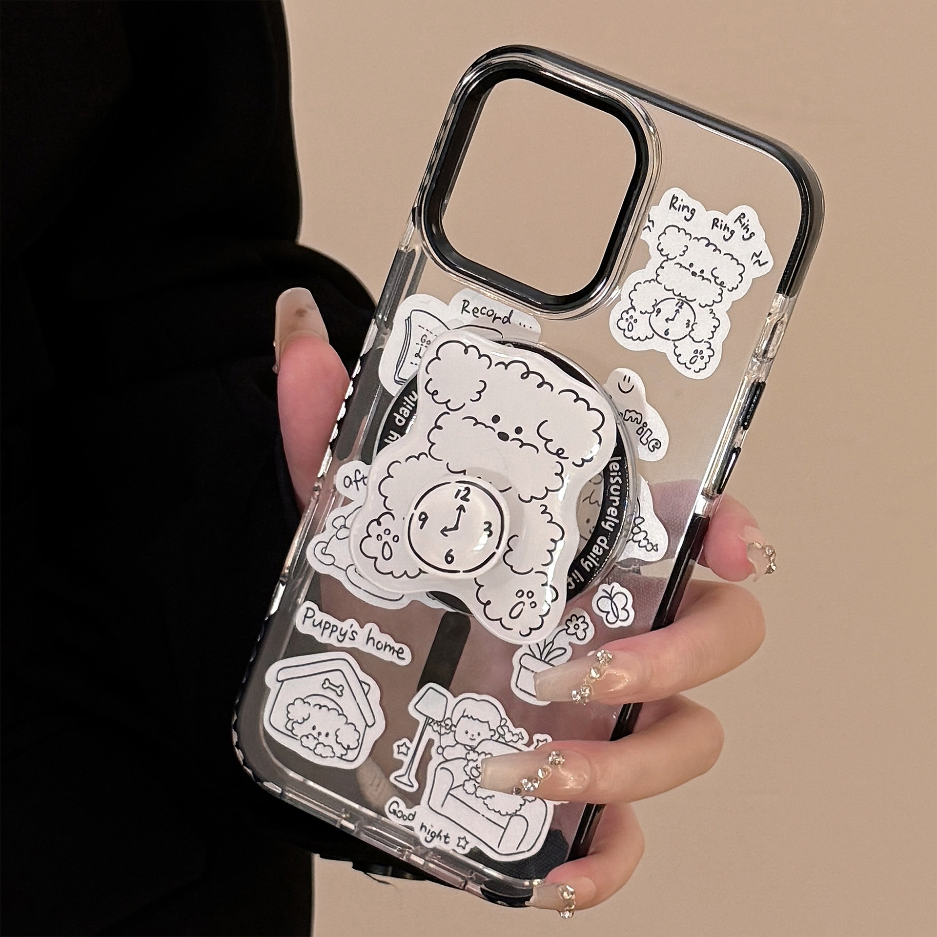 Magnetic Protective Phone Case With Rotating Stand For Iphone_voghion.com