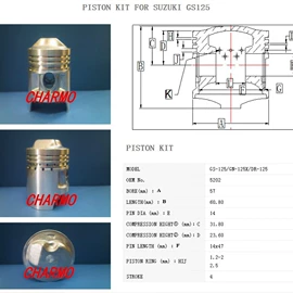 气缸及部件;活塞/活塞环;曲轴、凸轮轴