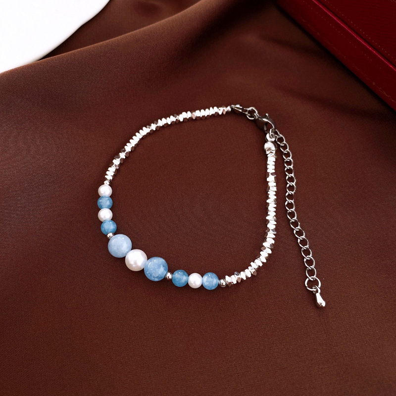 82 brazaletes - plata - azul