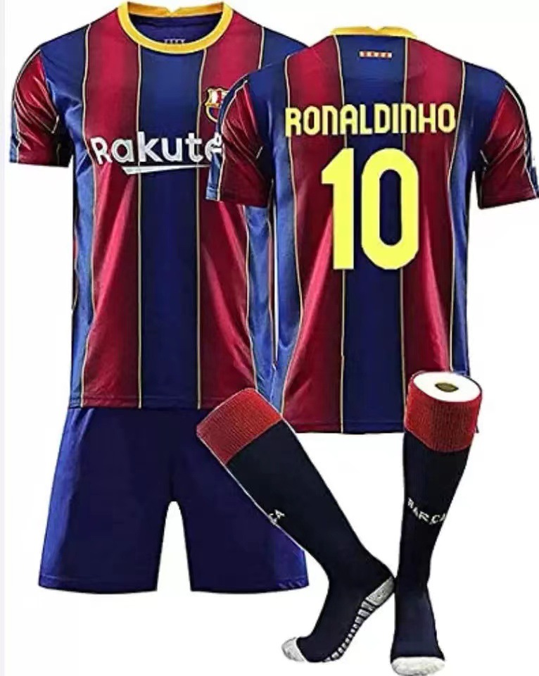 20-21 Barcelona principal lejos de dos invitados Jersey No. 10 Massey niños adultos traje de uniforme de fútbol Retro