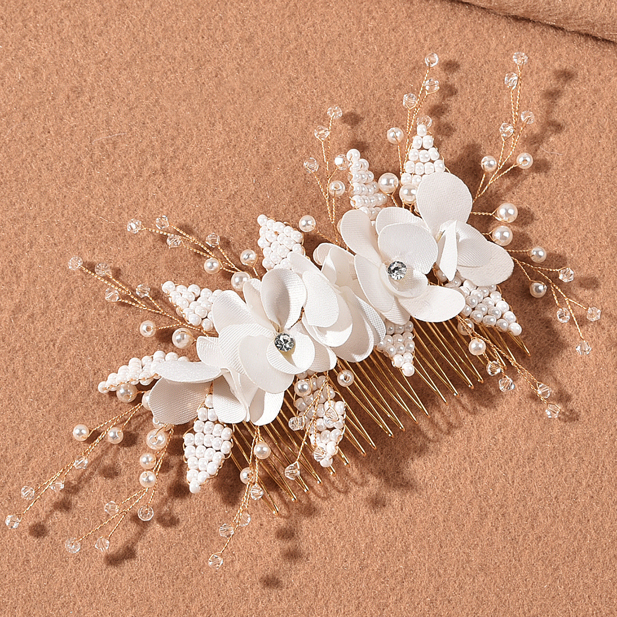 fleur de marie peigne  cheveux simple tte fleur millet perle perle noeud accessoires de mariagepicture2