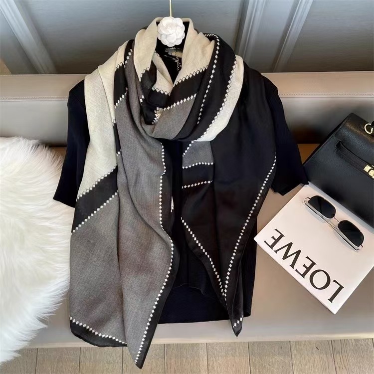 2026 nueva primavera bufandas de seda de alta calidad bufandas de algodón largo con un collar de protección de cuello estilo