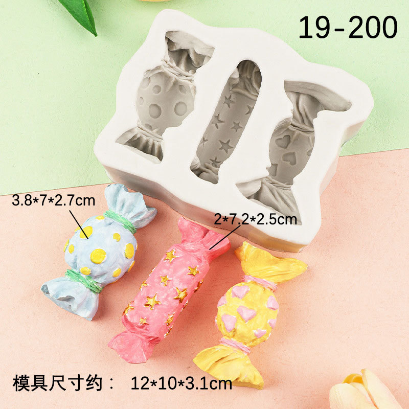 DIY fondant 3-pieza grande caramelo hecho a mano jabón molde de silicona pastel de chocolate decoración jalea arcilla epoxi molde