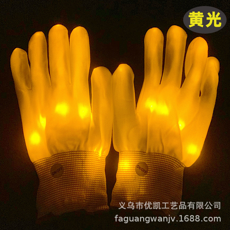 LED colorido luminoso guantes de rendimiento hueso de la mano Guantes luminosos arco iris de Halloween guantes de regalo luminoso de Navidad