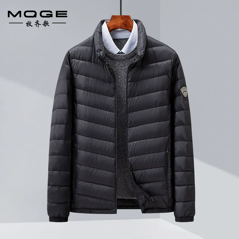 Легкий пуховик с воротником-стойкой 2024 года, модный корейский укороченный крой, из белого утиного пуха, стильный, теплый, легкий, осенне-зимний пуховик