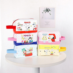 Cute Cartoon Snoopy Series PU Cosmetic Bag, Portable Makeup & Skincare Organizer, Student Pencil Case, and Toiletry Kit