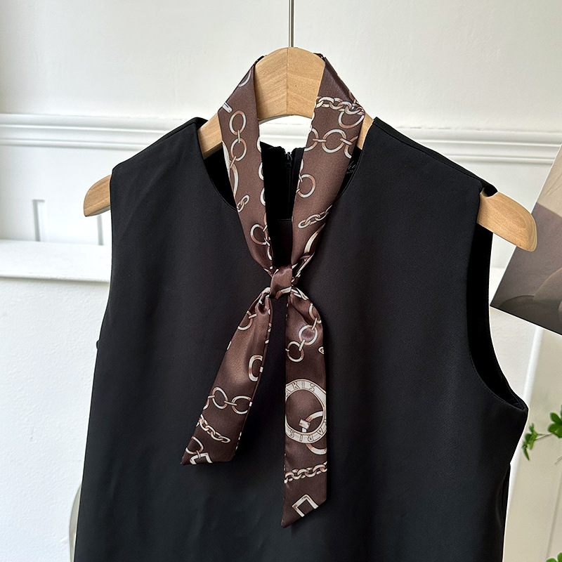 Pañuelo de seda largo, decoración de moda avanzada coreana, bufanda pequeña, bolsa de toalla de seda para mujer, cinturón de envoltura, turbante multiusos, cinturón para el cabello