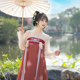 Летнее ханьфу, ретро платье, китайский стиль, с вышивкой