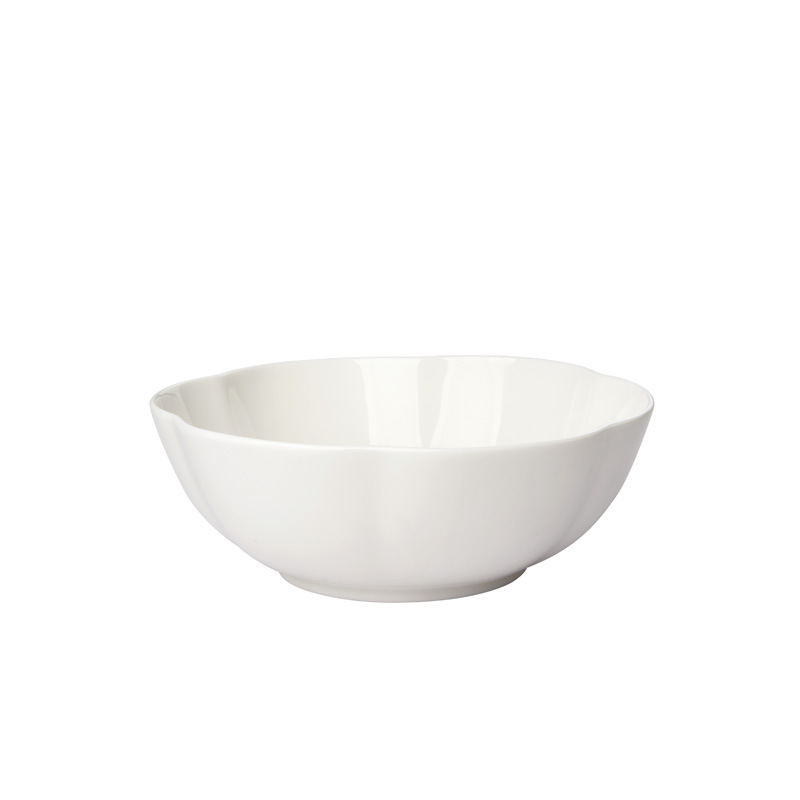 Tazón de cerámica creativo con forma de flor, tazón de postre para niños, tazón pequeño de cerámica blanco puro, tazón de sopa y tazón de verduras para una familia de tres personas