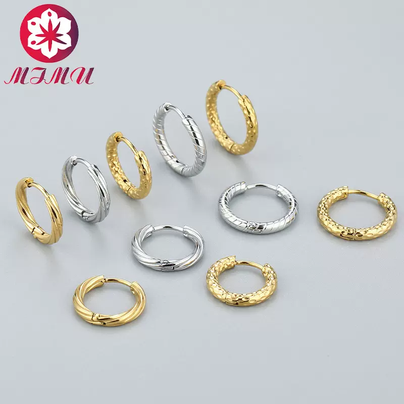 素圈耳环 不锈钢耳环耳扣个性创意时尚钛钢耳环潮流气质耳饰批发