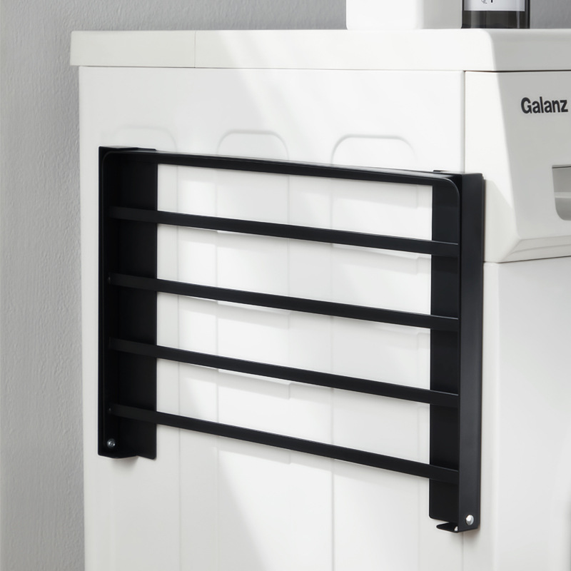 設置不要の折りたたみ式洗濯機用サイド収納棚、ベランダの隙間用磁気吸着式ハンガー、冷蔵庫整理棚