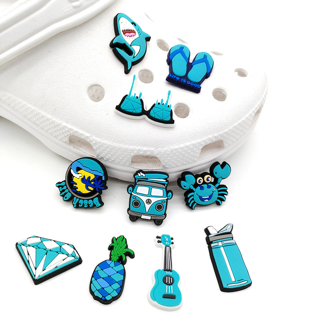 PVC self-adhesive Material Crab, Shark Pattern Crab Shark Shoe Accessories PVC Self-adhesive All Seasons Shoe Buckle