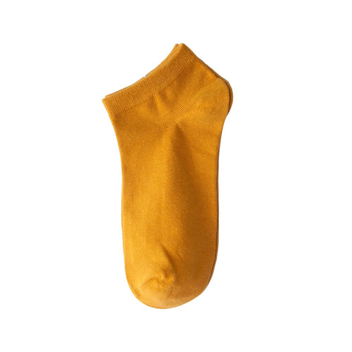 Boat socks men's short socks summer solid color cotton socks spring and autumn thin breathable sweat-absorbent boneless black men's short socks