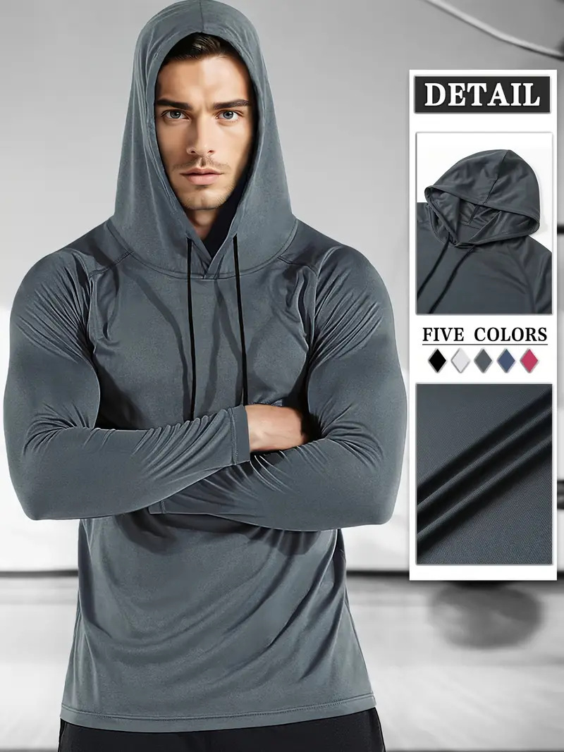 Transfronterizo tamaño europeo y americano spot Amazon deportes absorbentes de secado rápido ropa de ejercicios de mangas largas chaqueta encapuchada