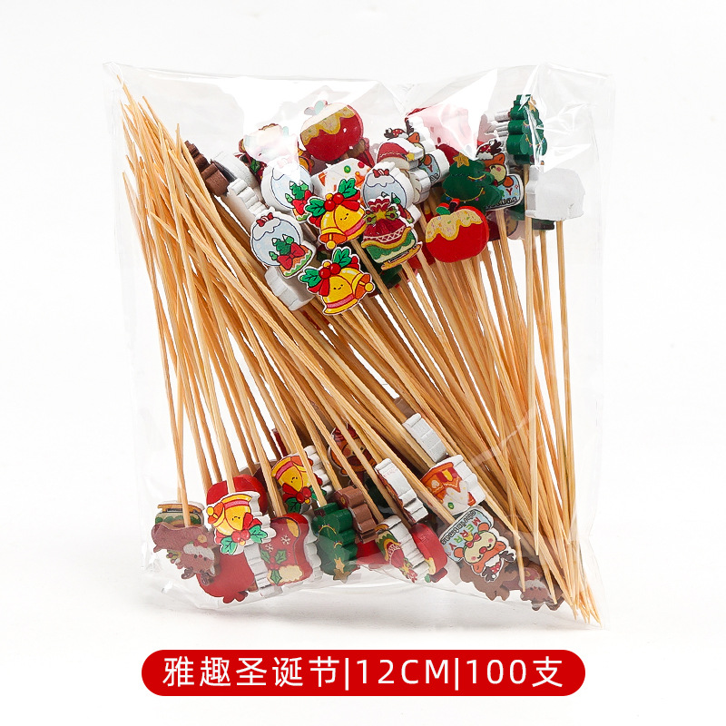 Palillos Creativos de Bambú para Fruta Decorativos para Cócteles y Sándwiches image 85