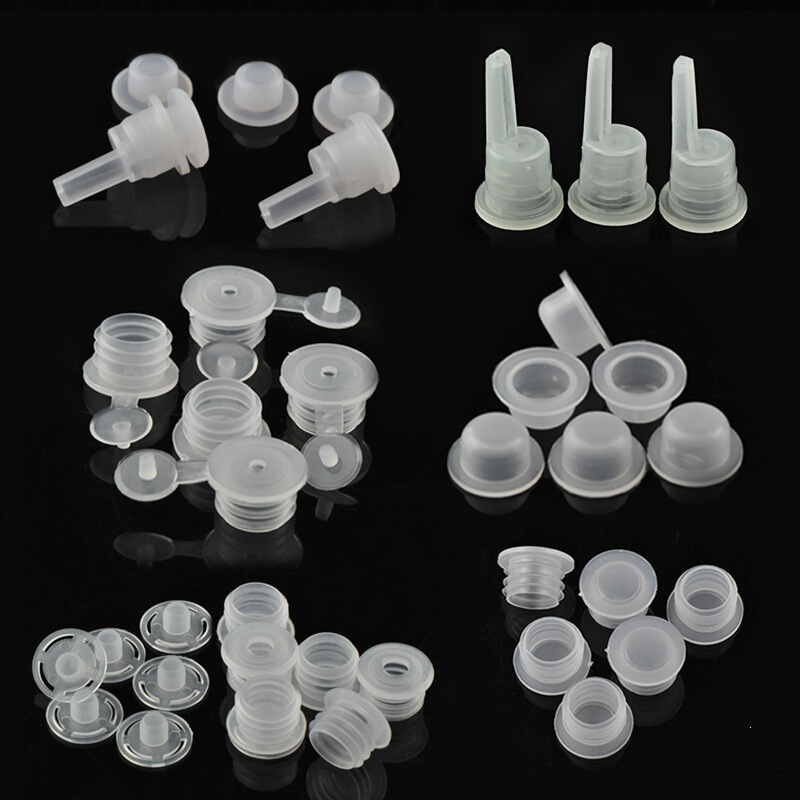 18mm Glass Bottle Stopper with Integrated Stopper, Solid Flat-Top Chicken-Beak Stopper, Concave Stopper, Silicone Lid for Essential Oil Bottles, Wholesale