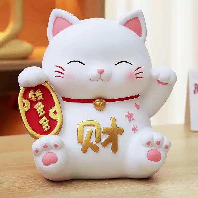 招き猫貯金箱 大型装飾品 ビニール製 落下防止 子供 男の子 女の子 大容量貯金箱 取り出し禁止|undefined