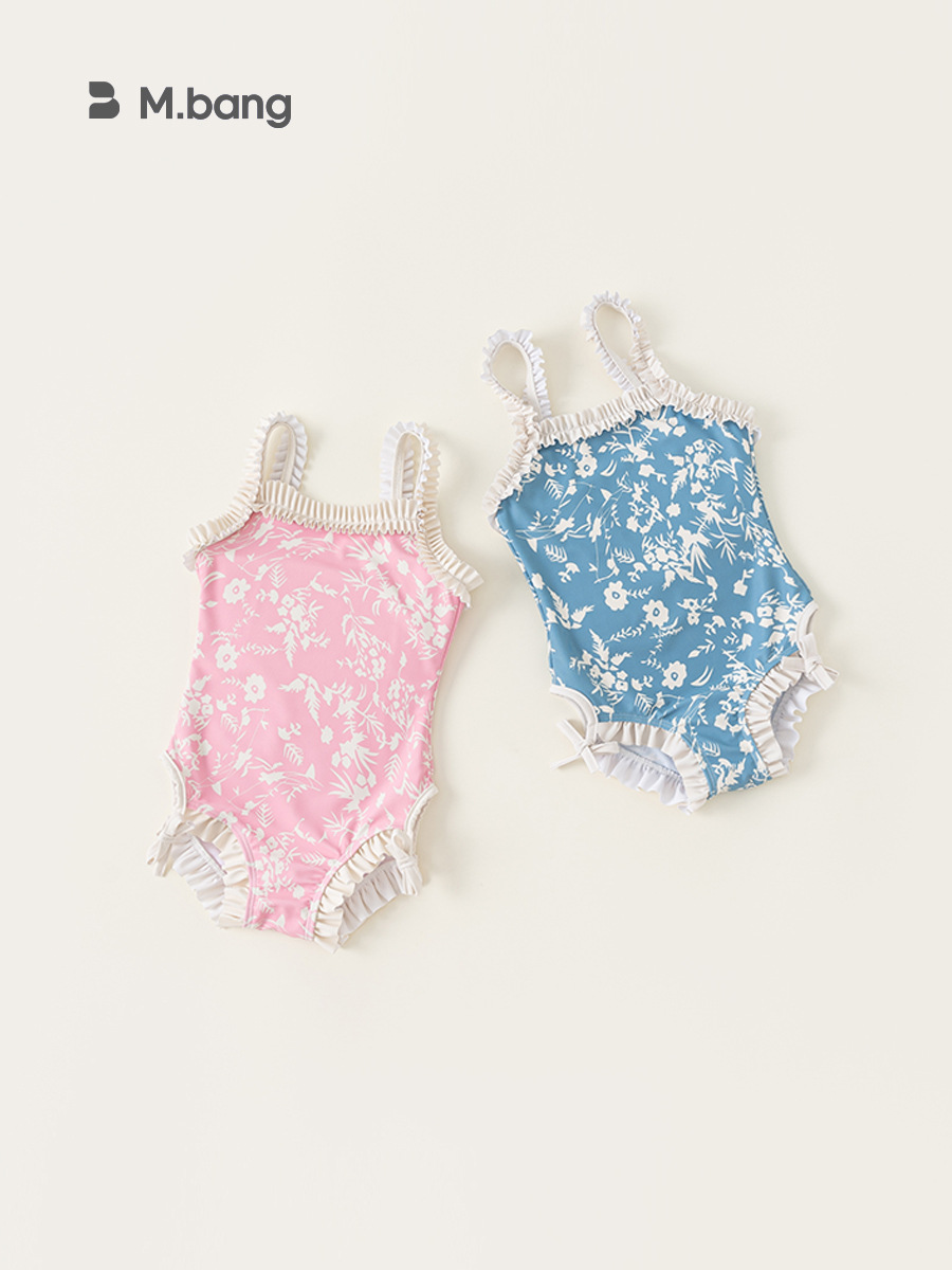 Youbao ropa para niños bebé mono verano floral lazo cordón honda traje de baño traje de baño coreano XY41554
