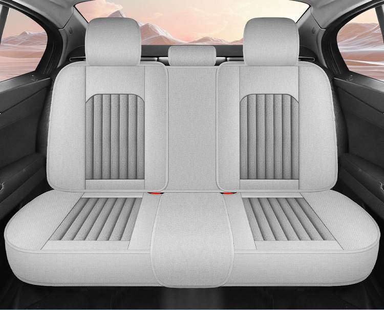 Cross-Border Car Seat Cover for All Seasons, Hemp Style, Fully Enclosed, Breathable and Wear-Resistant, Universal Five-Seater Car Interior Cushion