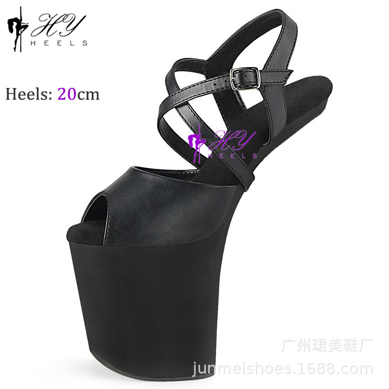European and American Cos fashion shoes sexy high heel horseshoe sandals Queen role dress pole dance high heels plus size