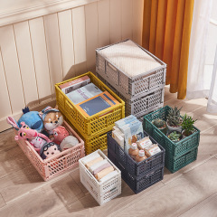 折りたたみプラスチック収納バスケットデスクトップ収納バスケットクリエイティブスナック収納ボックススタックデスクトップリビングルーム冷蔵庫収納バスケット