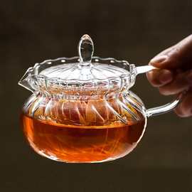 0B32批发欧式复古玻璃茶壶茶具套装养生煮泡水果花茶壶可加热