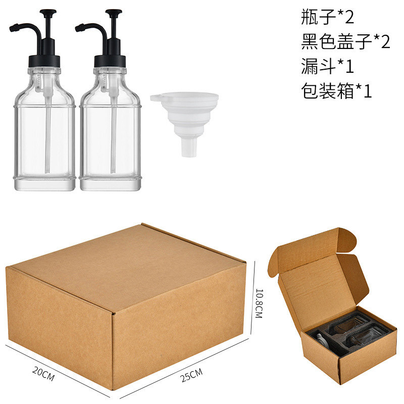Amazon 16oz dispensador de jarabe de café botella de jarabe de té de leche cuadrado vidrio transparente dispensador de jabón botella dividida