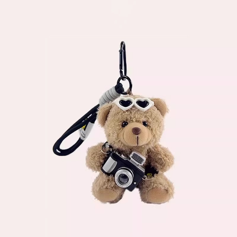 Lindo bolso de oso, colgante de bolso, muñeco de peluche, adorno de coche, llavero de coche, pareja, regalo creativo