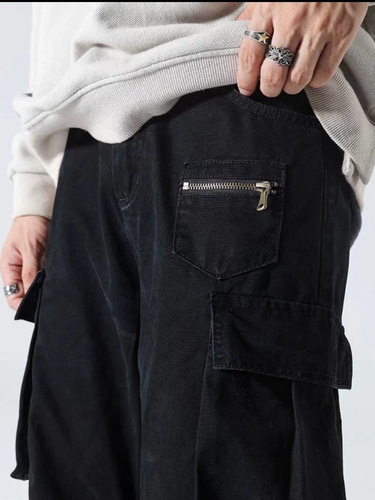 xxbro Men's American Street Work Pants Outdoor Multi-Pocket Straight Leg Pants Ins Stylish Casual Pants Ins Style