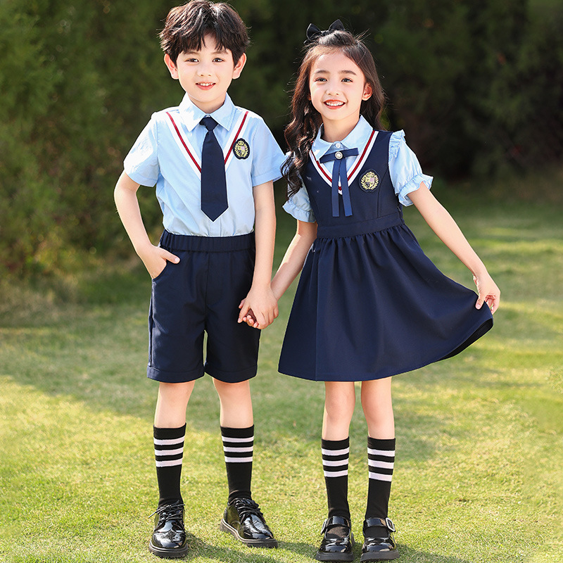 Student uniform set for spring and autumn, academic style, class uniform set for children, kindergarten school uniform, three-piece set, children's sports uniform