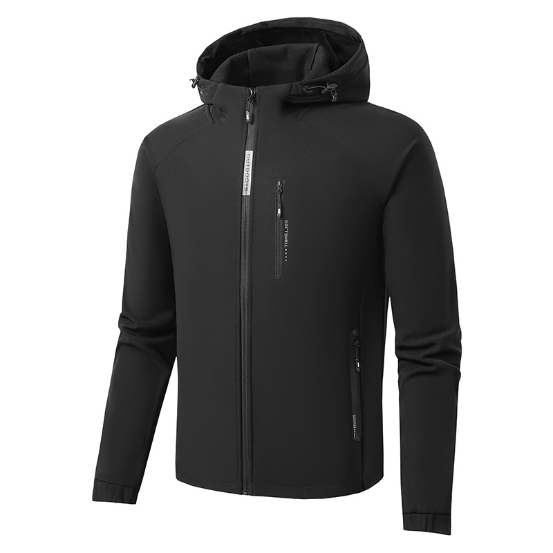 2024 nueva primavera de cuatro lados elástico de cáscara suave casual todo-Partido deportes suéter superior chaqueta con capucha de los hombres al por mayor