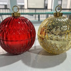 クリスマスボールガラスキャンドル