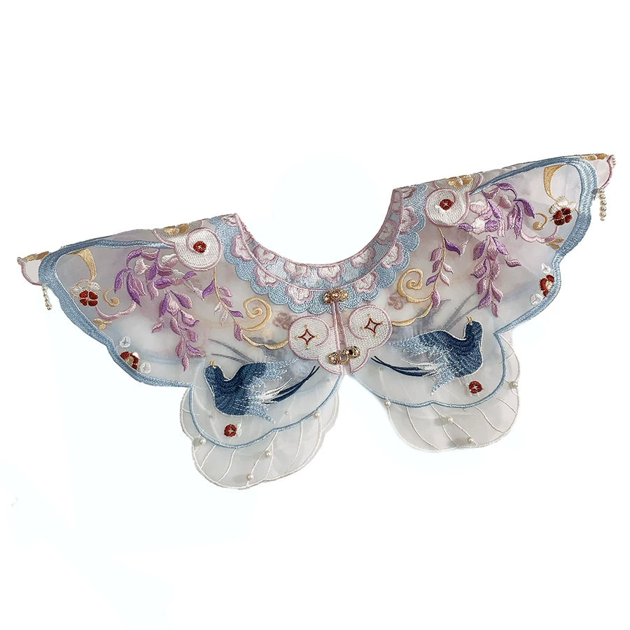 Вышитая Hansha Hanfu ручной работы жемчужная трехмерная двойная тарелка