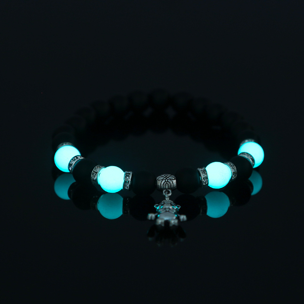 Bracelet de perles lotus phosphorescent brillant dans le noir_voghion.com