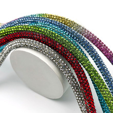 厂家直供水钻圆管玻璃抽条烫钻条饰品配件服装辅料蝴蝶结挂绳钻管