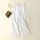 Linen Wide Leg Pants Women's High Waist Draping Spring and Summer Thin Casual Cotton and Linen Pants Flower Bud Waist Linen Pants