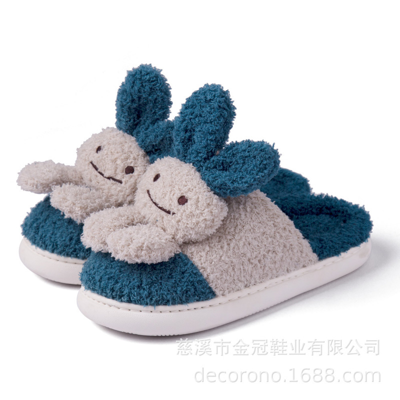 455 cotton slippers winter cute indoor home home plush couple warm thick bottom non-slip cotton slippers wholesale