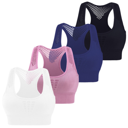 Oversized fitness sports bra with hollowed-out outerwear high-strength shockproof running yoga backless beauty fitness innerwear