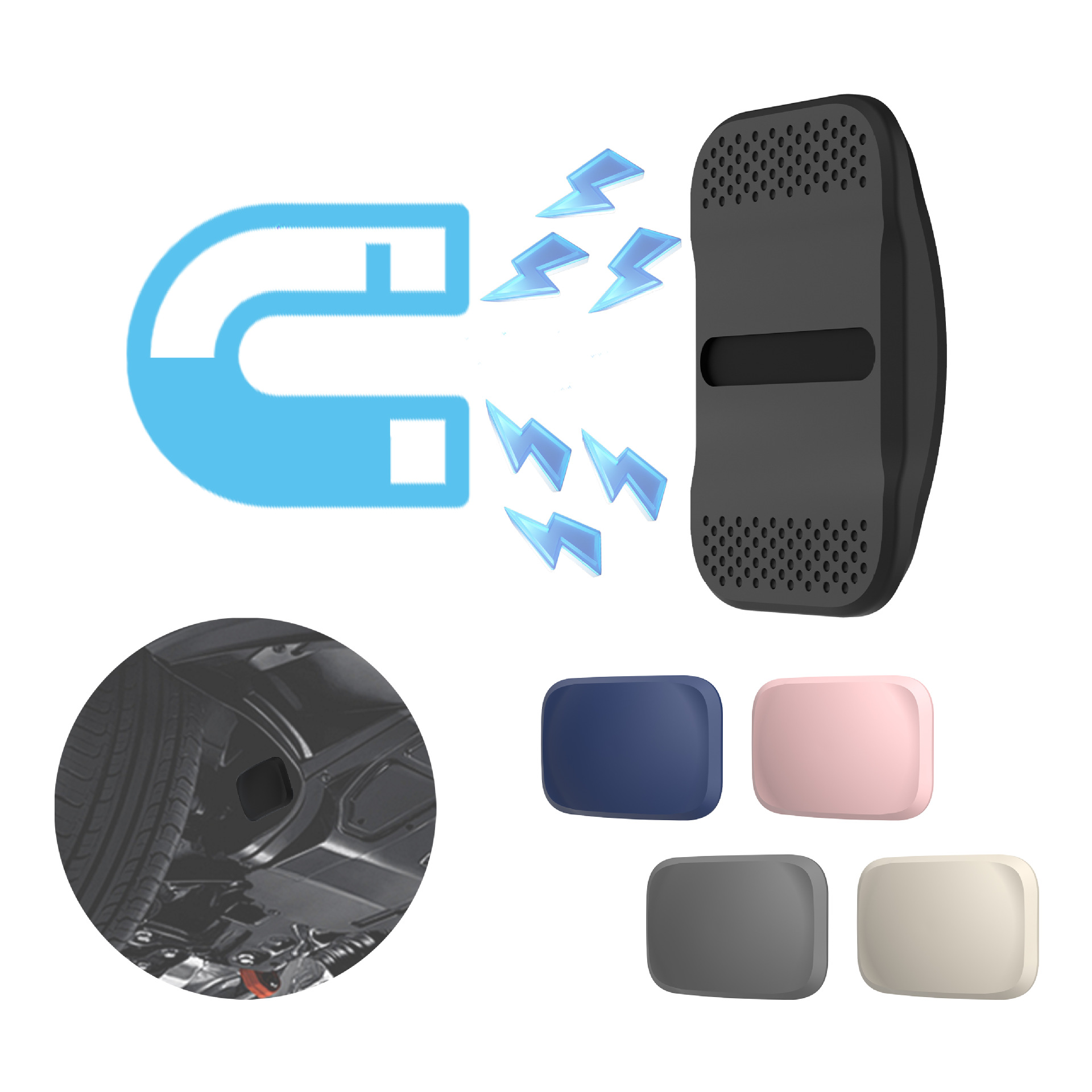 Airtag2 protective case, Apple positioning magnetic anti-loss tracking device, suitable for magnetic silicone Airtag protective case.
