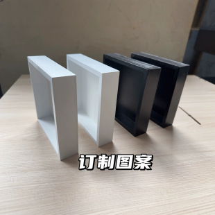 Wooden Box Pine Ornaments Advanced DIY Pure Black and White Cube Desktop Home Decorations Light Luxury